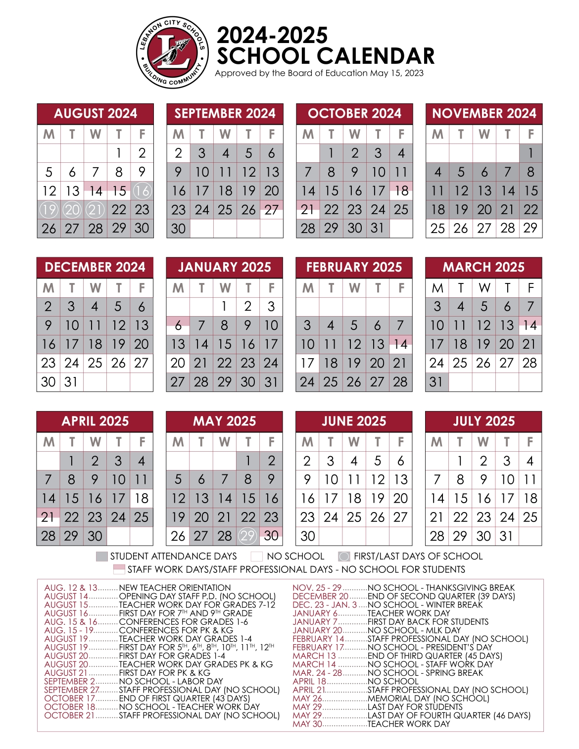 24 25 calendar